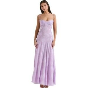 KOUVR Lilac Lace Maxi Formal Dress NWT - Adjustable Corset Back, Size S